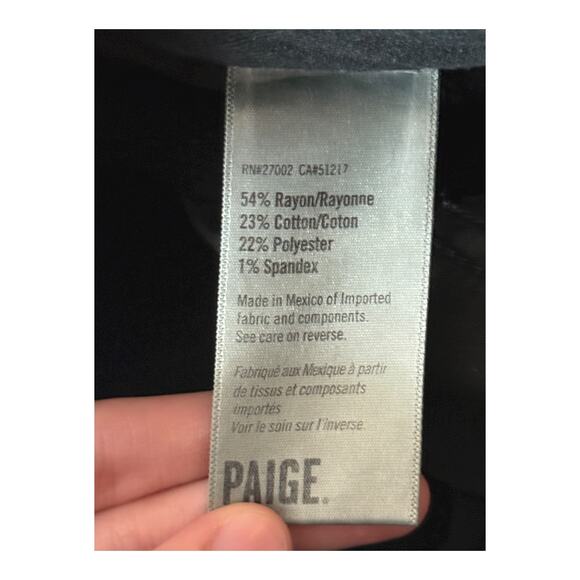 PAIGE Jolie Cargo midrise Straight Leg pants black size 25 - Picture 4 of 6